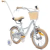 Image de sun baby Flower Bike Vélo Enfant Fille 14 Pouces, dès 3 Ans, avec Petites Roues, Barre de Poussée, Panier, Sonnette, Frein V-Brake (Bleu Clair, 14 Pouces)