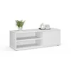 Image de KOBI Viva Armoire TV, 110 cm | Style Fonctionnel | Pattes en Plastique | Meuble sur Pied (Blanc)