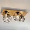 Image de SIGMA Plafonnier Malin, cache en bois angulaire, à 4 lampes