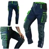 Image de NEO TOOLS Pantalon de Travail en Denim pour Homme 8 Poches, Taille XS   XXXL, Poches Multifonctions, Genoux avec Poches pour genouill res, Tissu mélangé 98% Coton, 2% élasthanne -Bleu- L