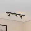 Image de Luminex Spot pour plafond Rodez, noir/doré, longueur 80 cm, à 3 lampes.