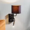 Image de Luminex Applique murale Soho cylindrique lampe de lecture noir/or