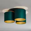 Image de Luminex Plafonnier Soho, cylindrique rond à 3 lampes vert/doré