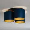 Image de Luminex Plafonnier Soho cylindrique, à 3 lampes bleu/or