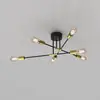 Image de Luminex Plafonnier Ilia, noir/doré, à 6 lampes