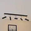 Image de Luminex Plafonnier Axion, 5 lampes, noir/or, long, acier
