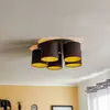 Image de Luminex Plafonnier Jovin avec cinq abat-jours noir/doré