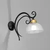 Image de Luminex Applique murale Flora, un abat-jour en verre, noir/laiton