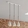 Image de Luminex Suspension Muza, à 3 lampes, blanc/bois clair