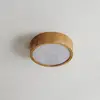 Image de TEMAR LIGHTING Plafonnier Cleo DR275, IP54, Ø 27,5 cm, bois de chêne, E27