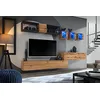 Image de ASM Ensemble Meuble TV Mural Switch Met III - L 280 X P 40 X H 170 Cm - Marron