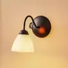 Image de Lamkur Applique murale Adoro avec abat-jour en verre, marron