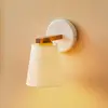 Image de Lamkur Applique murale Canditia en bois avec abat-jour en tissu