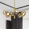 Image de Lamkur Plafonnier Natalia, doré, Ø 68 cm, verre, à 8 lampes, E14