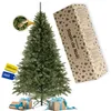 Image de Sapin de Noël Artificiel 240 cm en PVC Type épicéa caucasien, Arbre Dense et réaliste pour décoration du Salon avec Support métallique Stable à Quatre Bras SPRINGOS