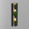 Image de Luminex Applique murale Shelf, noir/bois acier bois, hauteur 90cm