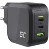 Image de Chargeur USB 65W 3-Port Green Cell GaN Adaptateur Secteur 2X USB-C, 1x USB-A Chargeur Adaptateur Universel avec PowerDelivery pour Ordinateur Portable iPhone iPad Samsung Android téléphone Portable