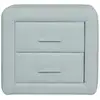 Image de Chevet 2 tiroirs simili cuir MEZZA coloris blanc
