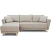 Image de Canapé dangle convertible réversible 3-4 places CLAUDIUS - Tissu Beige - Coffre de rangement - L 244 x P 158 x H 95 cm