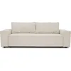 Image de Canapé droit convertible 3 places JOSH - velours côtelé beige - Coffre de rangement - L239xP86xH85cm