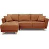 Image de Canapé dangle convertible réversible 3-4 places CLAUDIUS - Tissu Terracotta - Coffre de rangement - L 244 x P 158 x H 95 cm