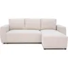 Image de Canapé dangle convertible réversible 3-4 places PHARELL - Velours côtelé beige - Coffre de rangement - L 230x P 155 x H 95 cm