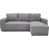Image de Canapé dangle convertible réversible 3-4 places PHARELL - velours côtelé Anthracite - Coffre de rangement - L224 x P155 x H85 cm