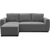 Image de Canapé dangle convertible réversible 3 à 4 places - PHARELL - Tissu anthracite - Coffre de rangement - L 224 x P 155 x H 85 cm