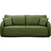 Image de Canapé convertible BARI 3 places - Tissu olive - Coffre de rangement - L215 x H89 x P100 cm