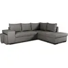 Image de Canapé dangle convertible réversible 4 places MITCHELL - Tissu Anthracite - L 247 x P 91 x H 205 cm - Coffre de rangement