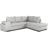 Image de Canapé dangle convertible réversible 4 places MITCHELL - Tissu Gris - L 247 x P 91 x H 205 cm - Coffre de rangement