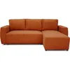 Image de Canapé dangle convertible 3 à 4 places PHARELL - Tissu velours cotelé terracotta - Réversible - L 224 x P 155 x H 85 cm