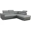 Image de Canapé dangle convertible réversible avec coffre - 5 places - DAYTONA - Tissu gris et anthracite - 260 x 77 / 94 x 216 cm