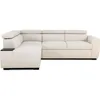 Image de Canapé dangle convertible réversible - 4/5 places - KELIO - Tissu Beige - 3 tétières - 245 x 184 x 77/87 cm
