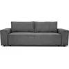 Image de Canapé fixe 4 places - JOSH - Velours cotelé anthracite - 241 x 86 x 88 cm