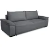 Image de Canapé convertible avec coffre - 3 à 4 places - NORMAN - Tissu anthracite - 240 x 85 x 85 cm