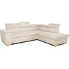 Image de Canapé dangle convertible réversible 5 places DAYTONA - Velours côtelé beige - Coffre de rangement - L 260 x H 94 x P 216 cm