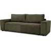 Image de Canapé convertible 3 places - JOSH - Tissu Lincoln Kaki - Coffre de rangement - 239 x 86 x 85 cm