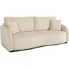 Image de Canapé convertible 3 places - BARI - Velours cotelé - Perle - Coffre de rangement - 215 x 89 x 100 cm