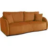 Image de Canapé convertible 3 places - BARI - Velours cotelé - Terracotta - Coffre de rangement - 215 x 89 x 100 cm