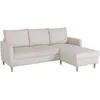Image de Canapé dangle fixe - 3 places - CHIPY - Tissu Lincoln Perle - Pieds bois nature - 192 x 82 x 138 cm