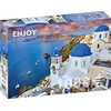 Image de ENJOY Puzzle Puzzle 1000 pièces   Vue de Santorini avec bateaux, Grèce