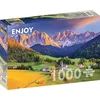 Image de Puzzle 1000 pièces pour Adultes - Paysage des Dolomites avec Une église | Finition Mate antireflet | Puzzle Amusant et exigeant | 68 x 48 cm | Cadeau Voyage Original | Enjoy