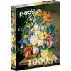 Image de Puzzle 1000 pièces pour Adultes - Nature Morte aux Fleurs et Fruits, Petter | Finition Mate antireflet | Puzzle Amusant et exigeant | 68 x 48 cm | Cadeau Original | Enjoy