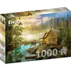 Image de Puzzle 1000 pièces - Une cabane en rondins sur la rivière
