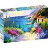 Image de Puzzle Jigsaw de 1000 pièces pour adultes - Finition mate, toucher doux, pièces robustes et uniques, ajustement serré, couleurs vives, service de pièces manquantes - Paysage de village de mer
