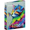 Image de Enjoy Puzzle - Puzzle Jigsaw de 1000 pièces pour adultes - Finition mate, toucher doux, pièces robustes et uniques, ajustement serré, couleurs vives, style moderne - Peinture mignonne chat arc-en-ciel