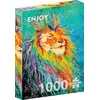 Image de Puzzle 1000 pièces pour Adultes - Peinture d'un Portrait de Lion Arc-en-Ciel | Finition Mate antireflet | Puzzle Amusant et exigeant | 68 x 48 cm | Cadeau Original | Enjoy