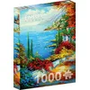 Image de Puzzle 1000 pièces pour Adultes - Ville de Bord de mer avec Route Fleurie | Finition Mate antireflet | Puzzle Amusant et exigeant | 68 x 48 cm | Cadeau Original | Enjoy