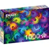 Image de Puzzle de 1000 pièces pour adultes   Finition mate, doux au toucher, pièces robustes et uniques, coupe ajustée, couleurs vives, service de pièces manquantes   Plumes néon multicolores abstraites